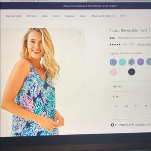 Lilly Pulitzer Florin Reversible Tank Top